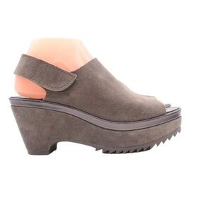 Pedro Garcia Women’s 37 Grey Felipa Wedge Sandals Slingback Heels